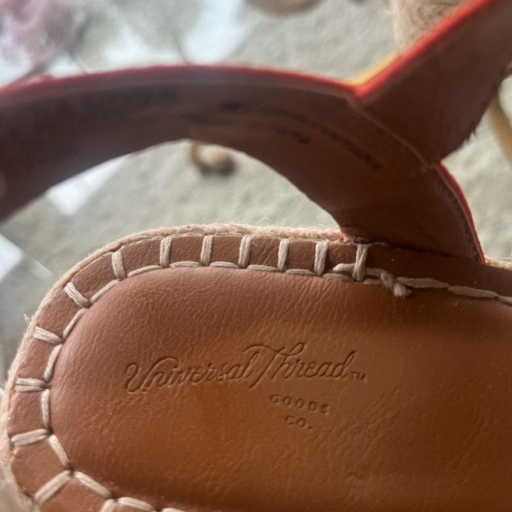 Gorgeous Universal Thread Orange Wedge Espadrilles Sz 8 - Picture 3 of 6
